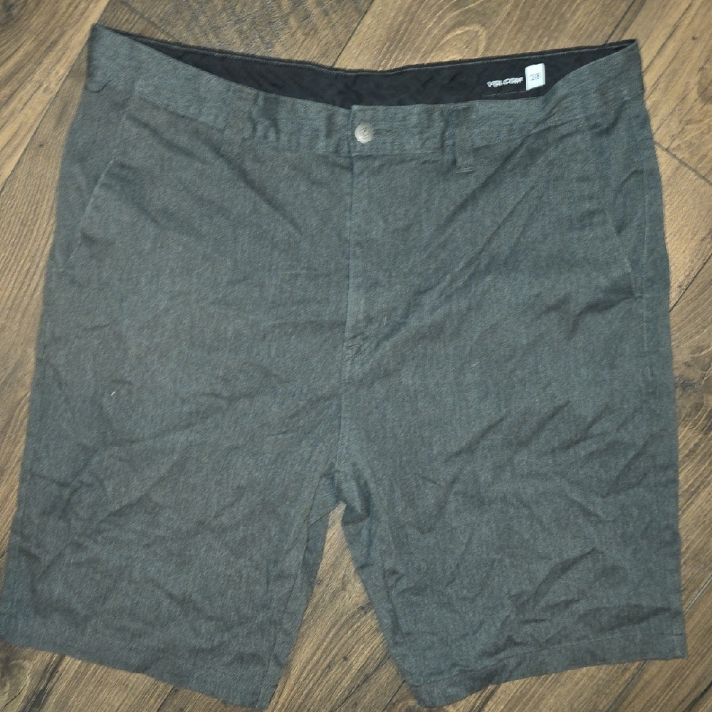 Volcom Men's Dark Gray Flat Front Shorts